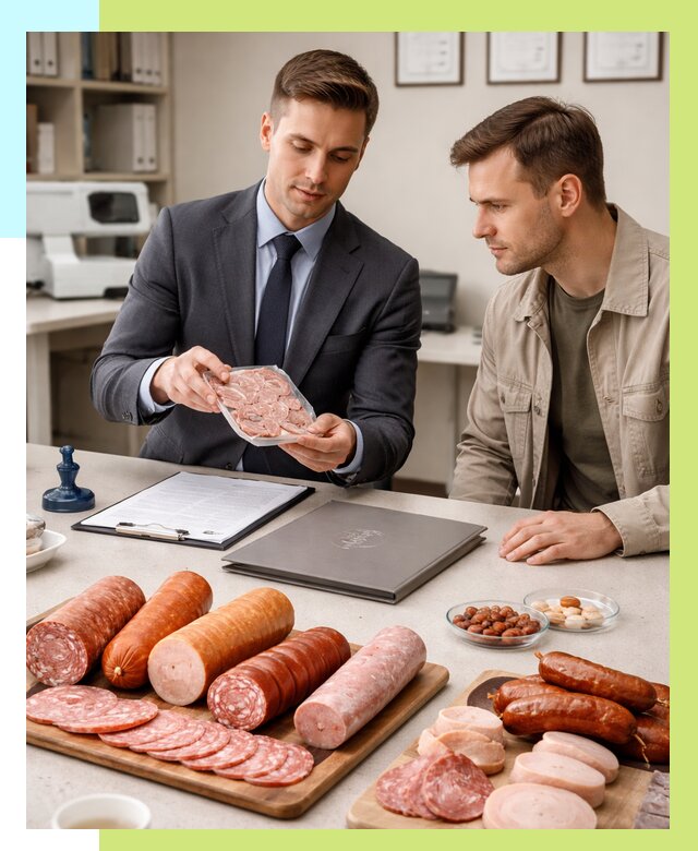 Сертификация колбасных изделий в Сасове от 7579 р. | Алешин-Ссв