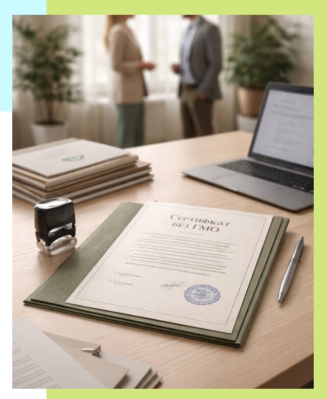 Сертификат без ГМО в Сасове от 7579 р. оформить срочно Алешин-Ссв